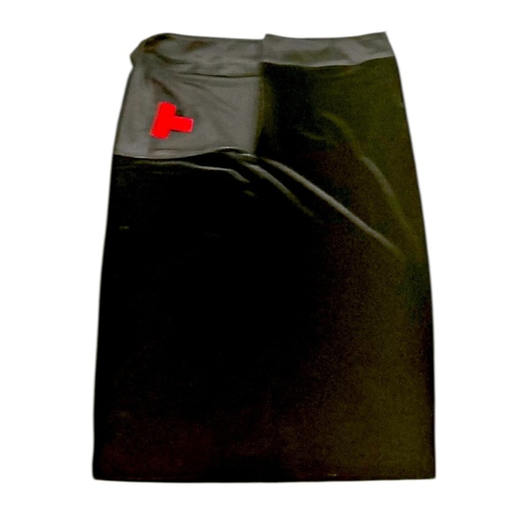 JS Collections Black Pencil velvet stretchy Skirt back zip size 8 - Picture 4 of 7